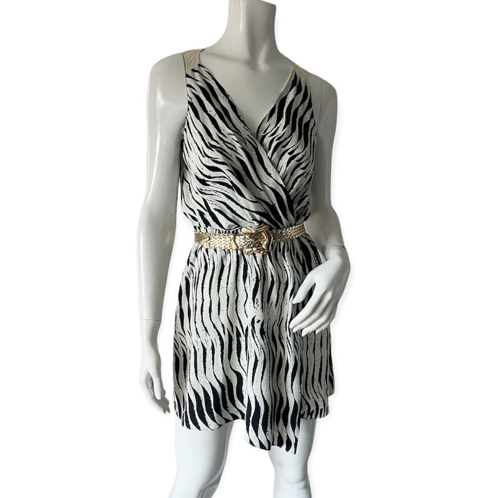 Ali Ro Silk Mini Dress Animal Print Size 2